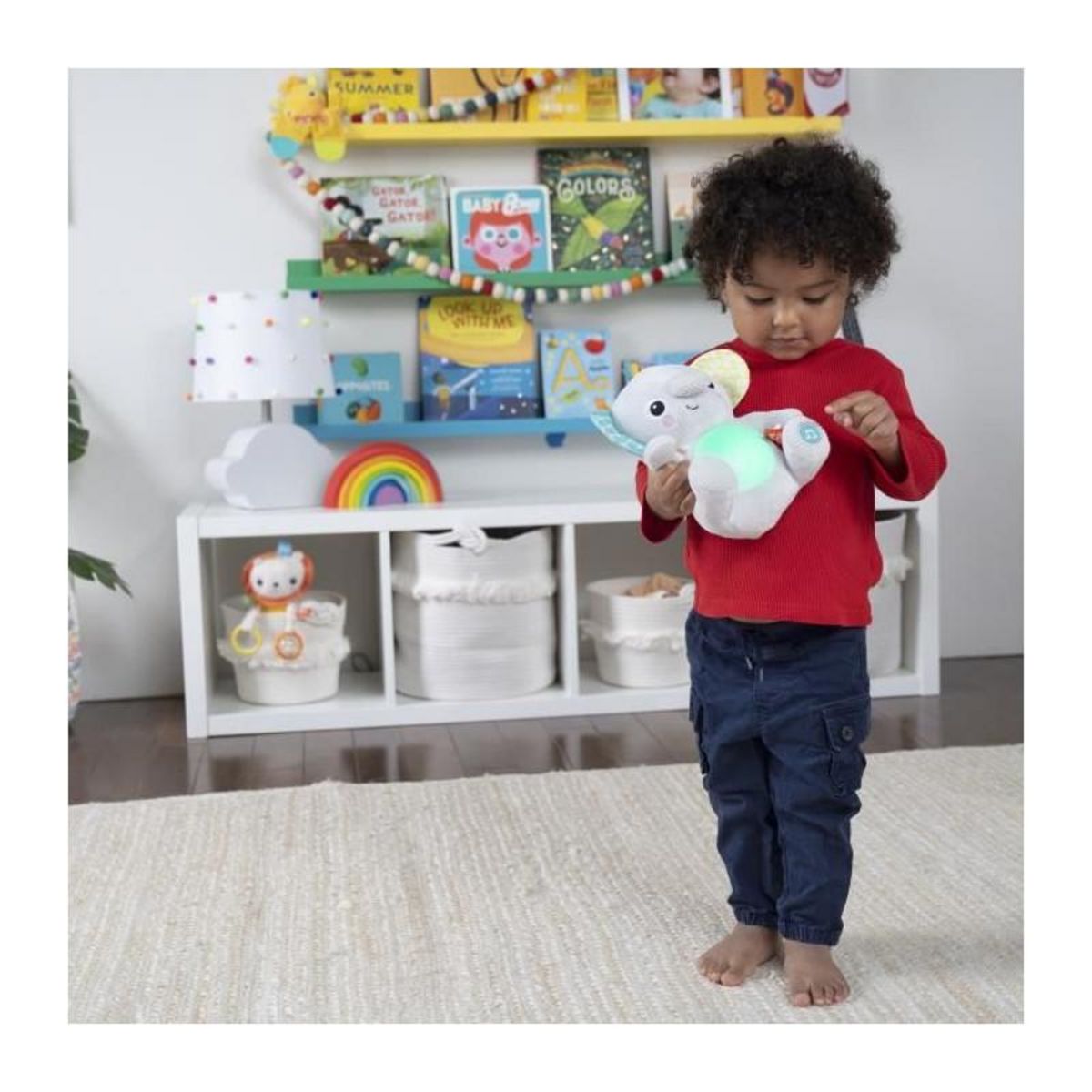 Bright Starts BRIGHT STARTS Jouet peluche éléphant Hug-a-Bye Baby, sons et lumieres
