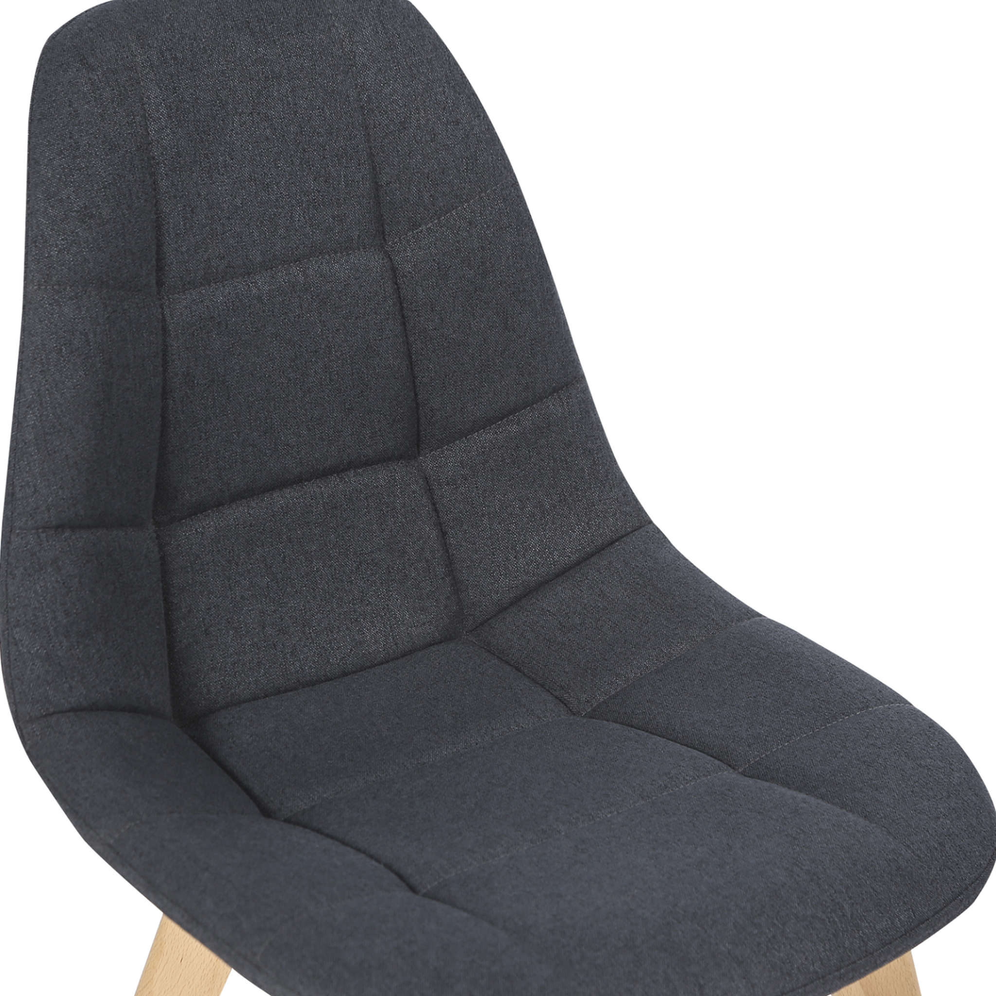 Voir la diapositive 5 : ID MARKET Lot de 4 chaises scandinaves gaby grises en tissu pour salle à manger