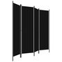 Voir la diapositive 3 : VIDAXL Cloison de separation 4 panneaux Noir 200x180 cm