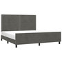 Voir la diapositive 3 : VIDAXL Cadre de lit sans matelas gris fonce 160x200 cm velours