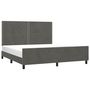 Voir la diapositive 3 : VIDAXL Cadre de lit sans matelas gris fonce 160x200 cm velours
