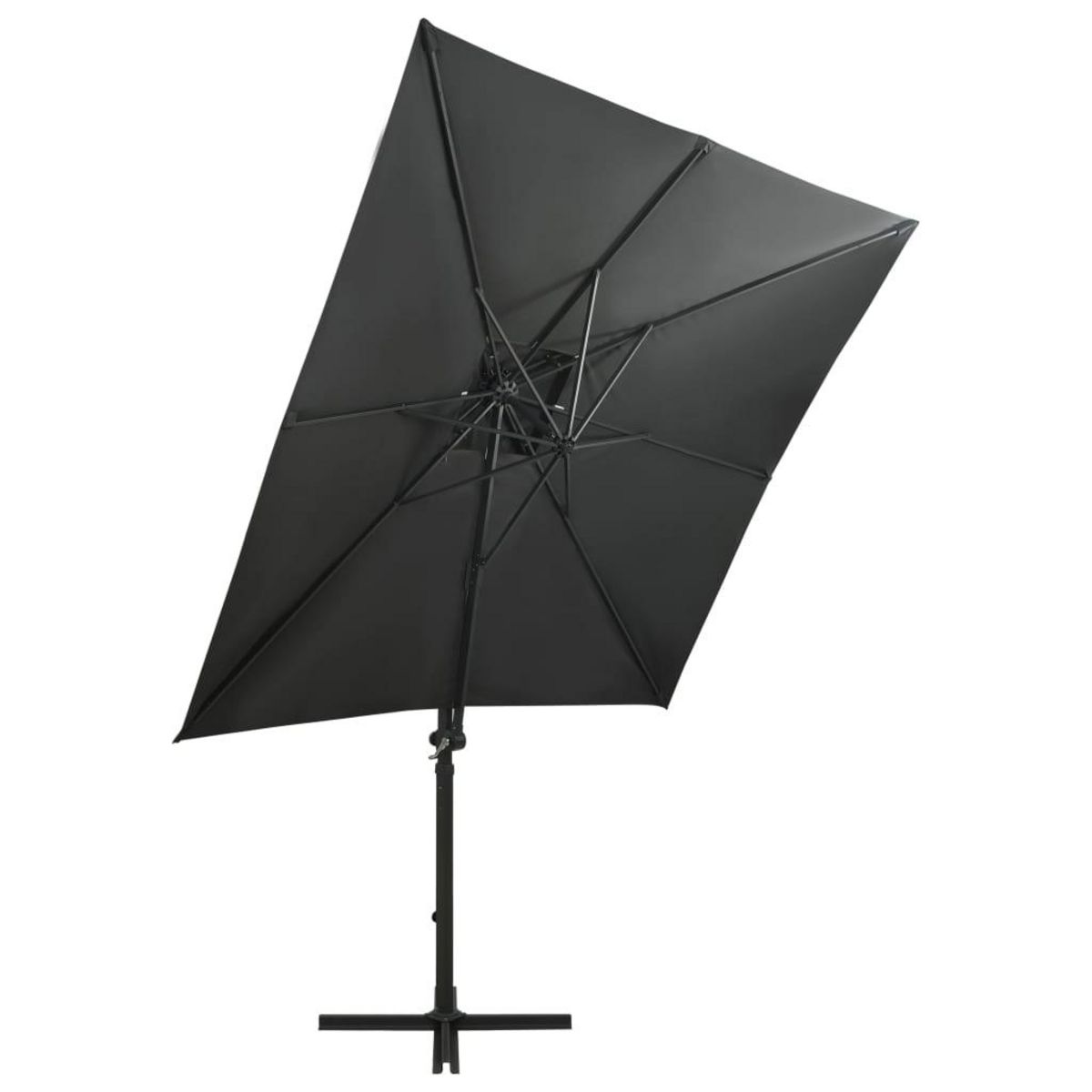 VIDAXL Parasol de jardin en porte-a-faux avec mat et lumieres LED