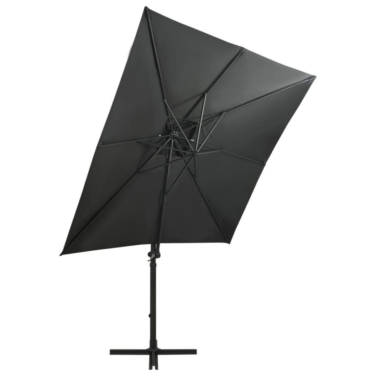 VIDAXL Parasol de jardin en porte-a-faux avec mat et lumieres LED