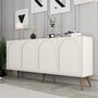 Voir la diapositive 3 : CONCEPT USINE Buffet 4 portes design arrondi crème 180x81cm LISTER
