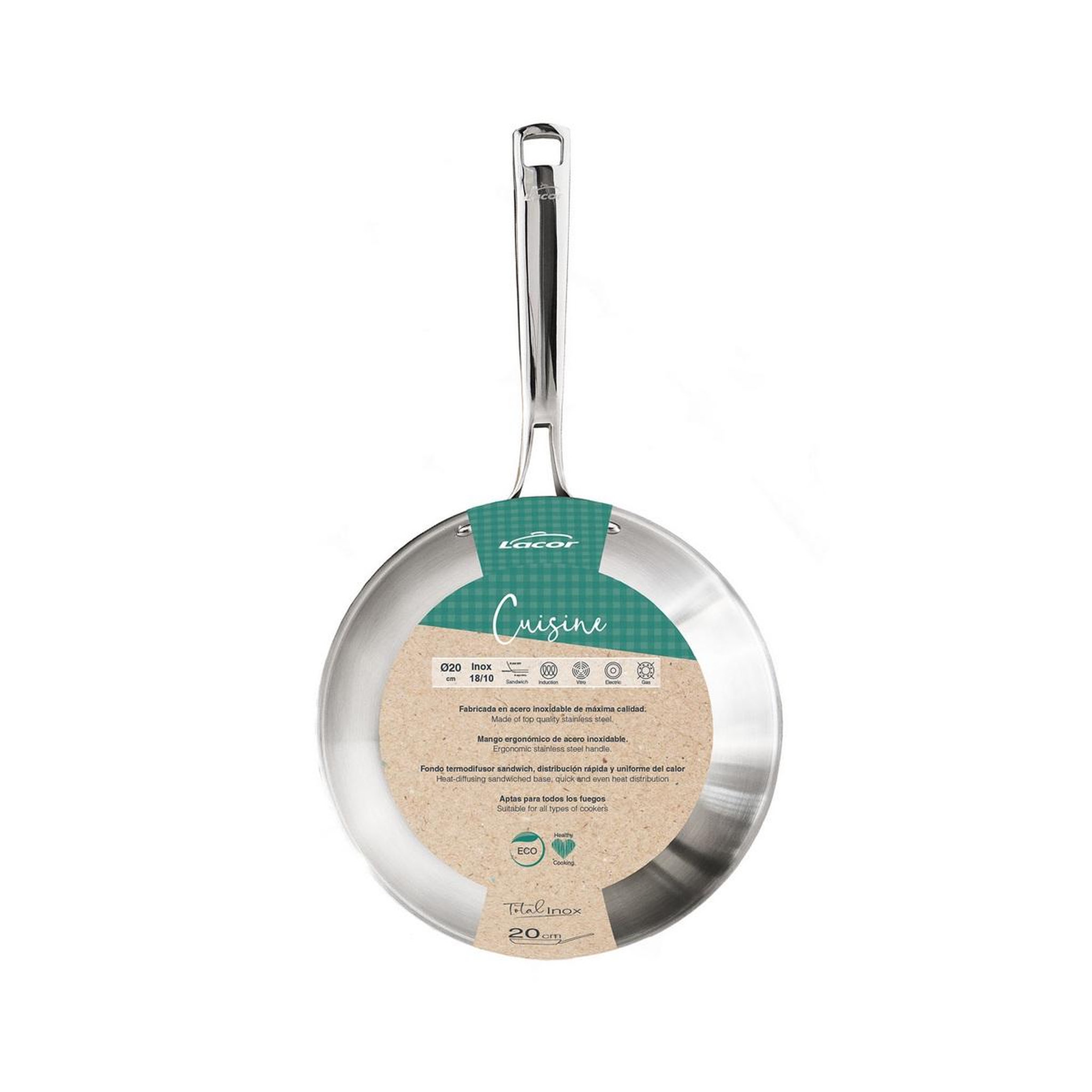 Voir la diapositive 3 : Lacor Poêle inox 24cm - 44424