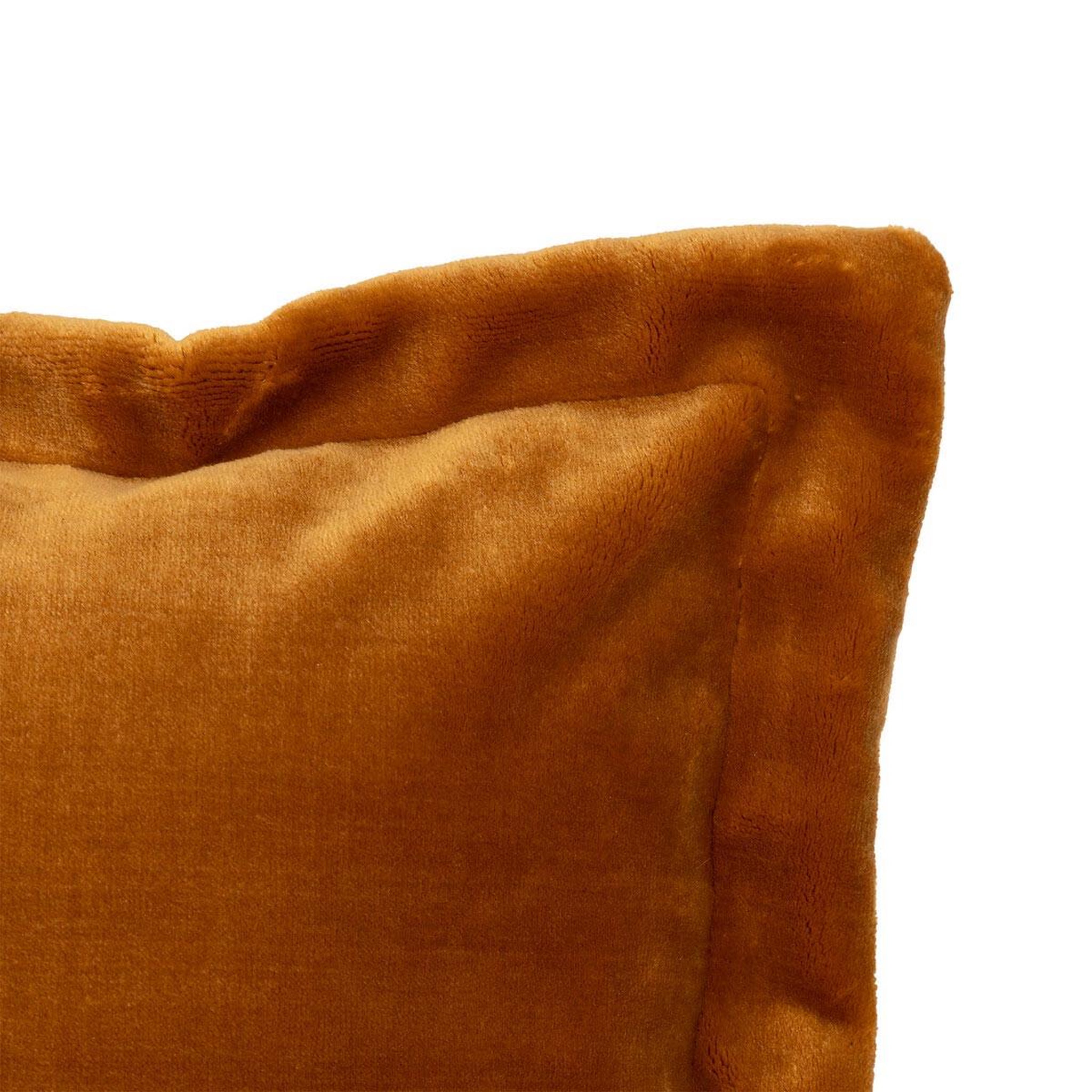 Voir la diapositive 2 : ATMOSPHERA Coussin déco flanelle  cuddly  53x53cm jaune cumin