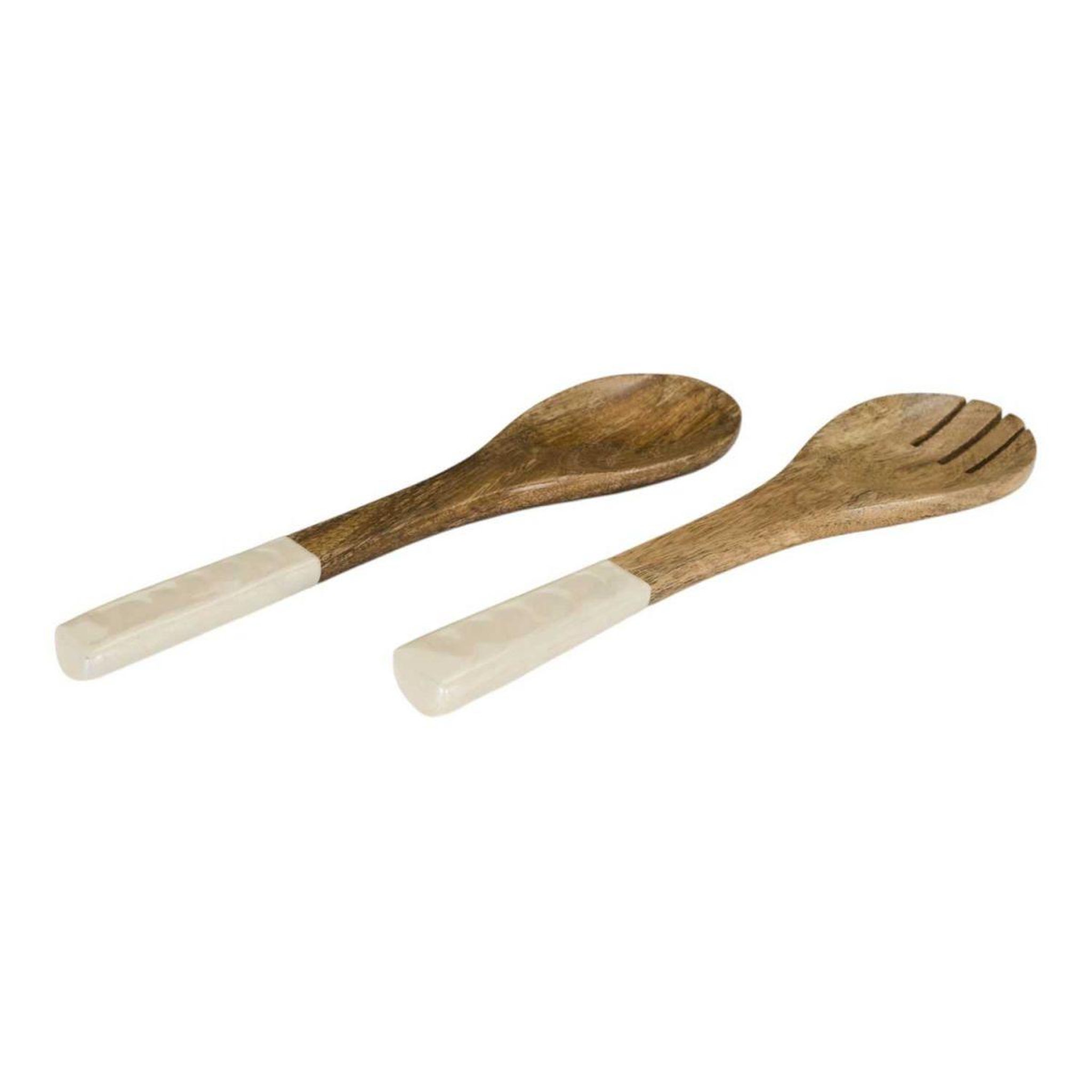 Voir la diapositive 2 : The Home Deco Factory Couverts à Salade en Bois  Nerina  30cm Beige