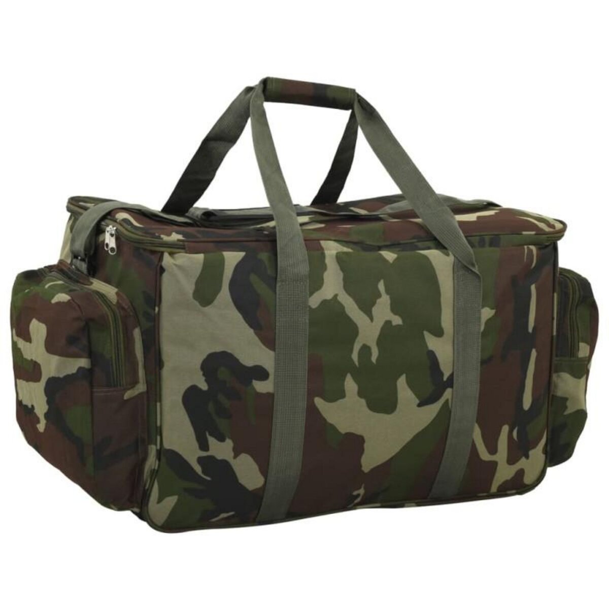 VIDAXL Sac de pêche imperméable vert camouflage tissu oxford
