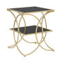 Voir la diapositive 1 : Paris Prix Table d'Appoint Double Design  Kim  55cm Noir & Or