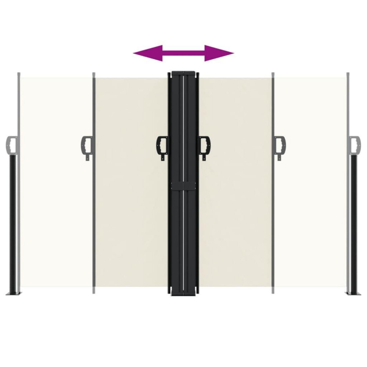 VIDAXL Auvent lateral retractable creme 160x1000 cm