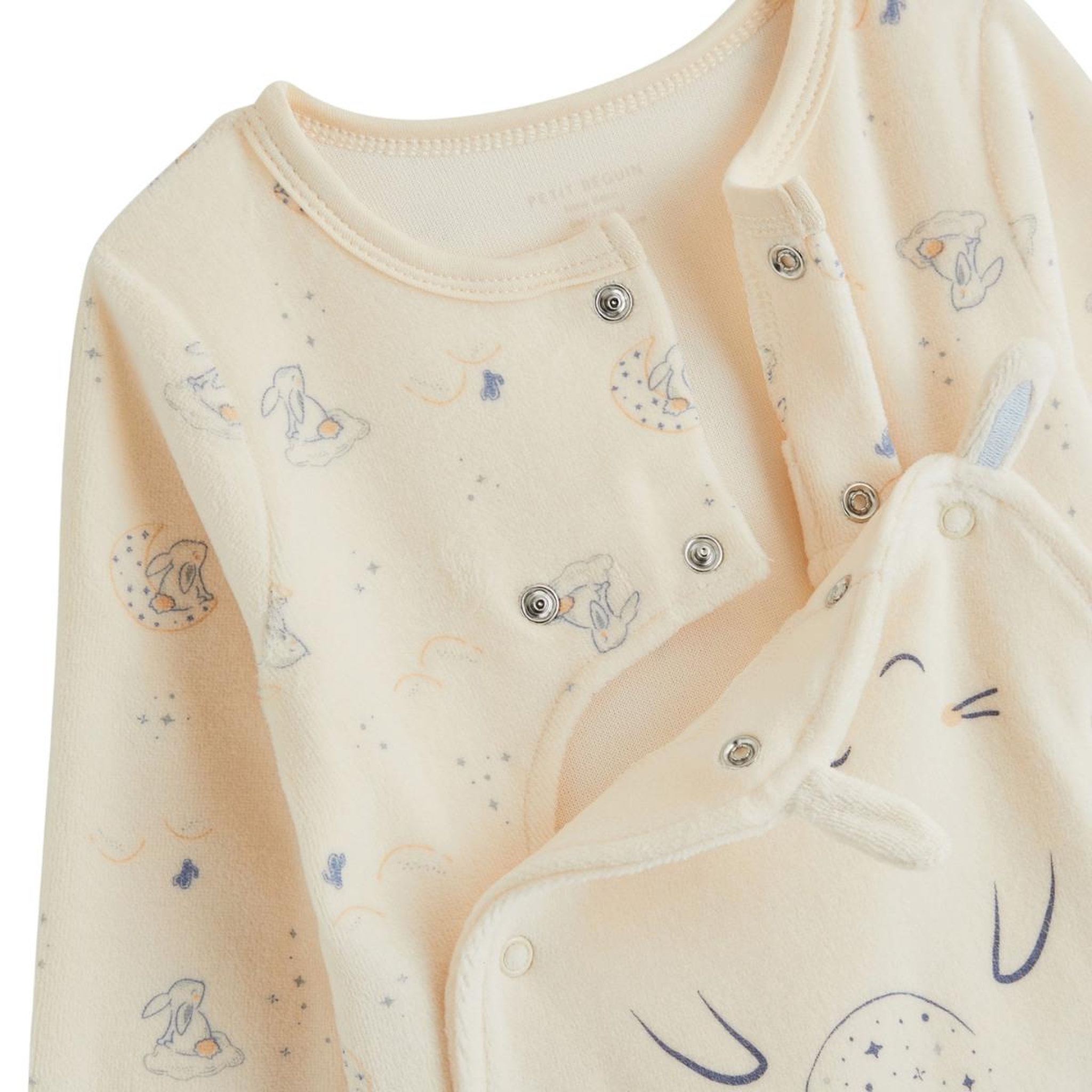 Voir la diapositive 4 : PETIT BEGUIN Pyjama bébé en velours ouverture pont Voix Lactée