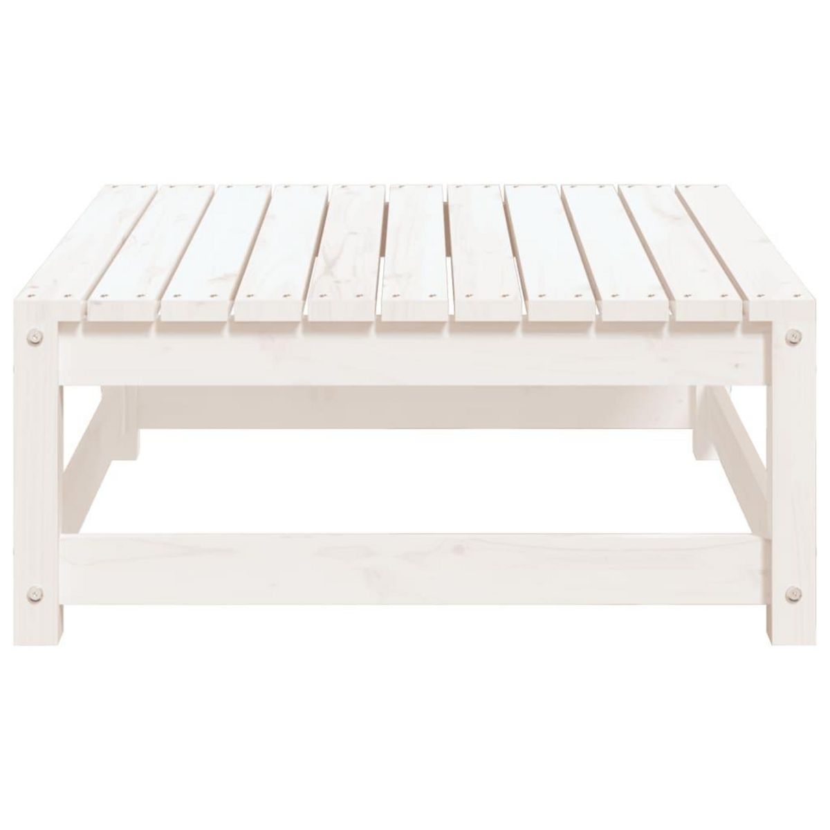 VIDAXL Repose-pied de jardin blanc 70x70x30 cm bois de pin massif