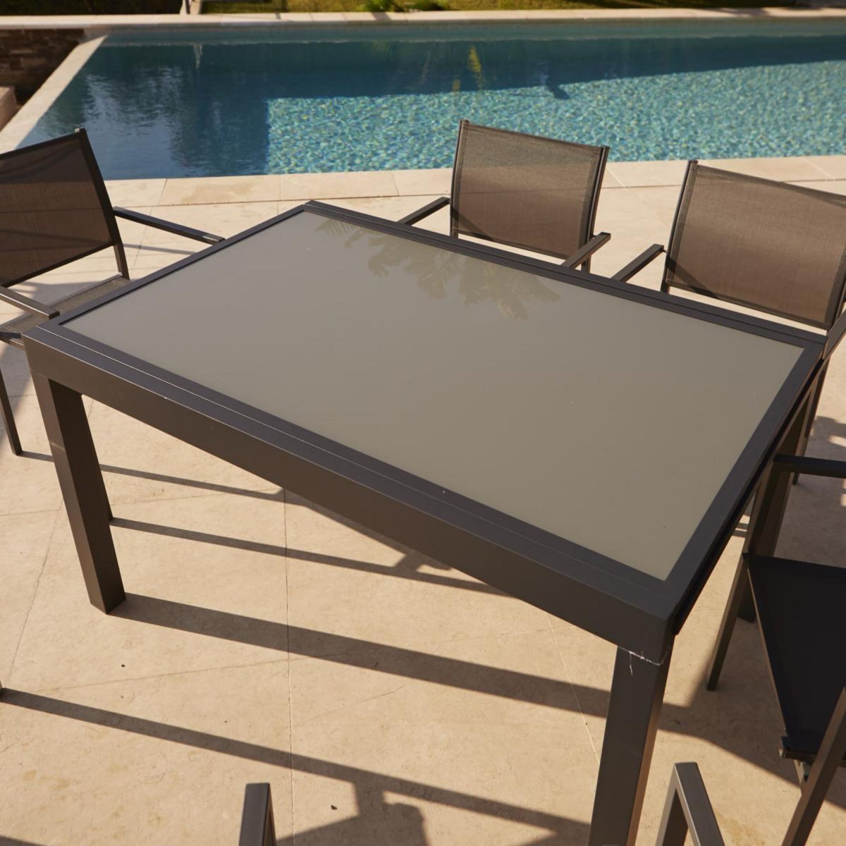 GARDENSTAR Salon de jardin 6 personnes gris CUBE