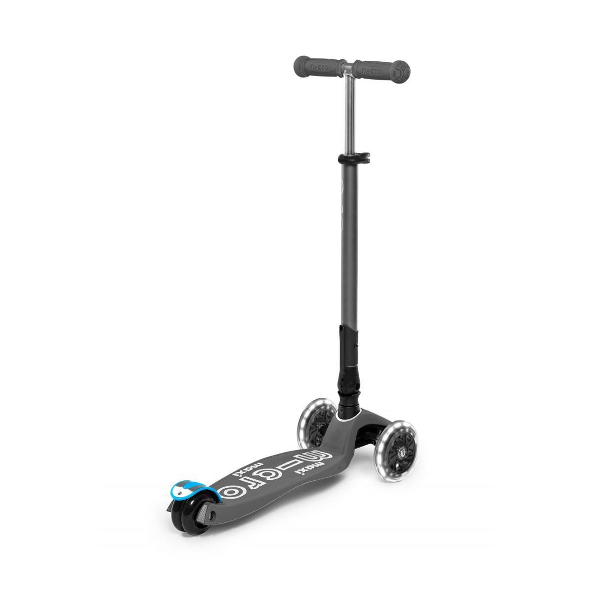 Micro Trottinette  Maxi  Deluxe Pliable LED - Gris volcan