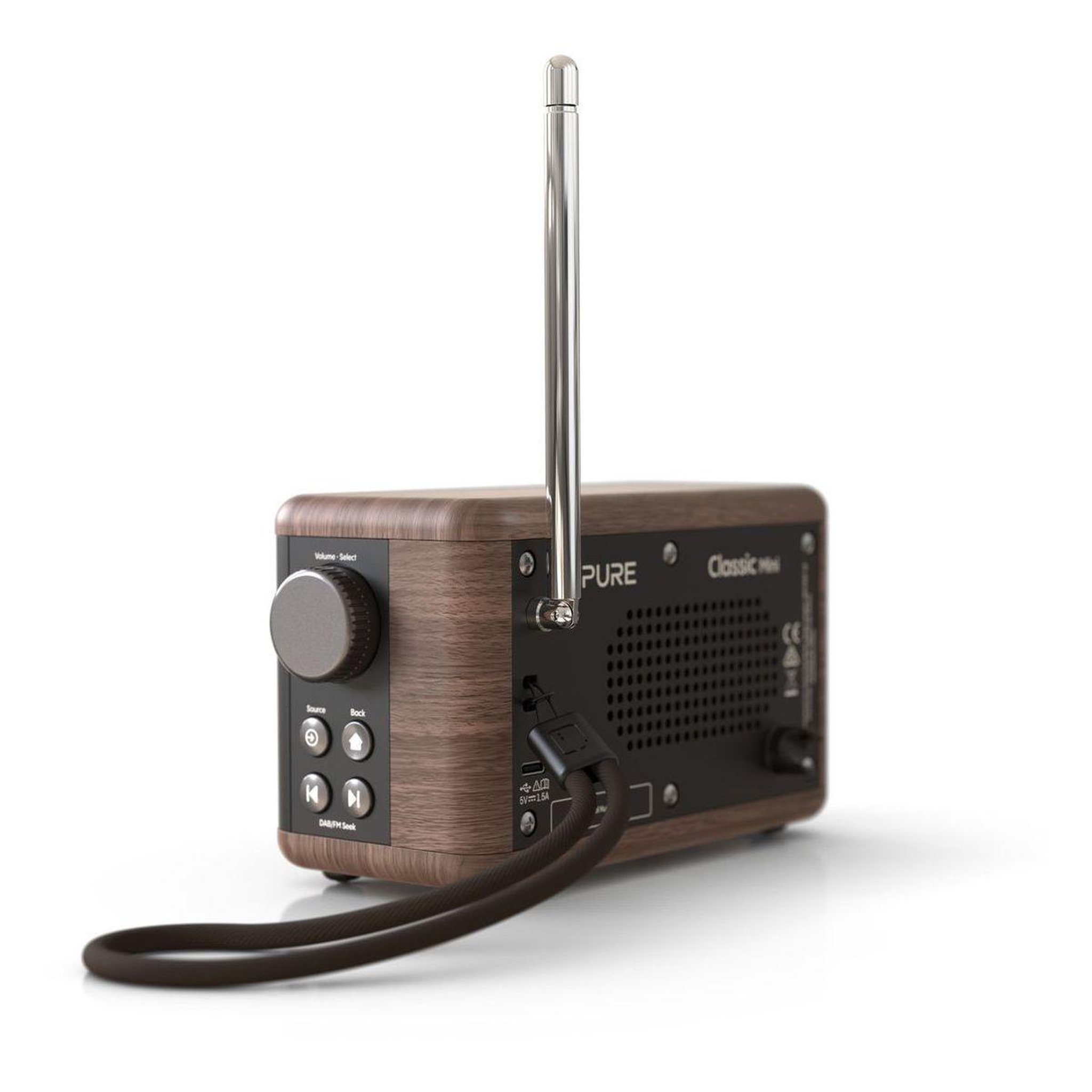 Voir la diapositive 5 : PURE Radio DAB Classic Mini Coffee Black/Walnt