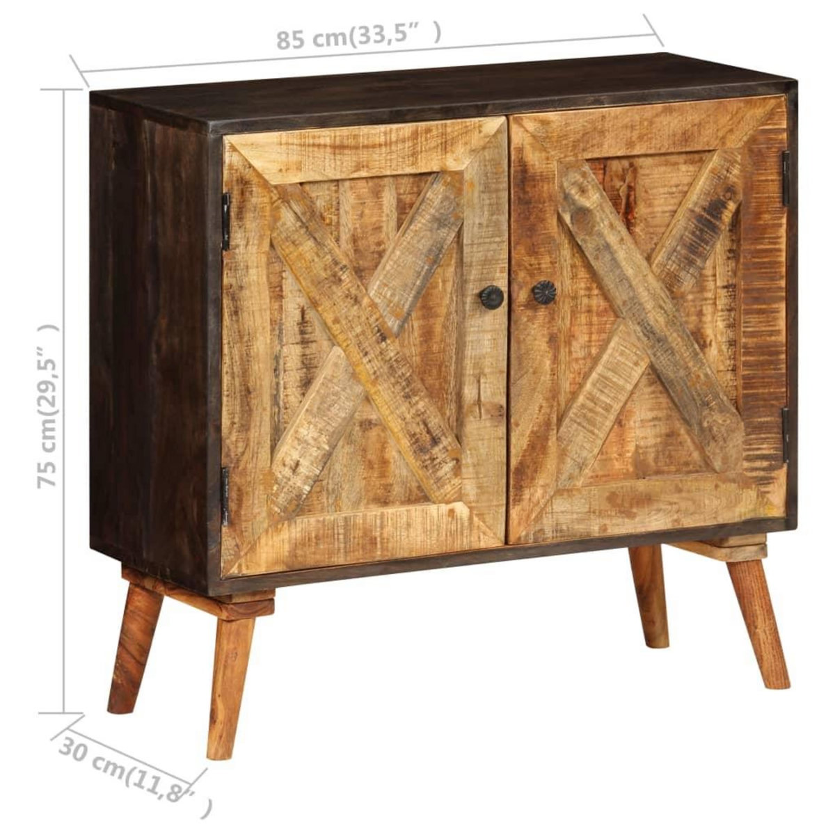 VIDAXL Buffet Bois de manguier massif 85x30x75 cm