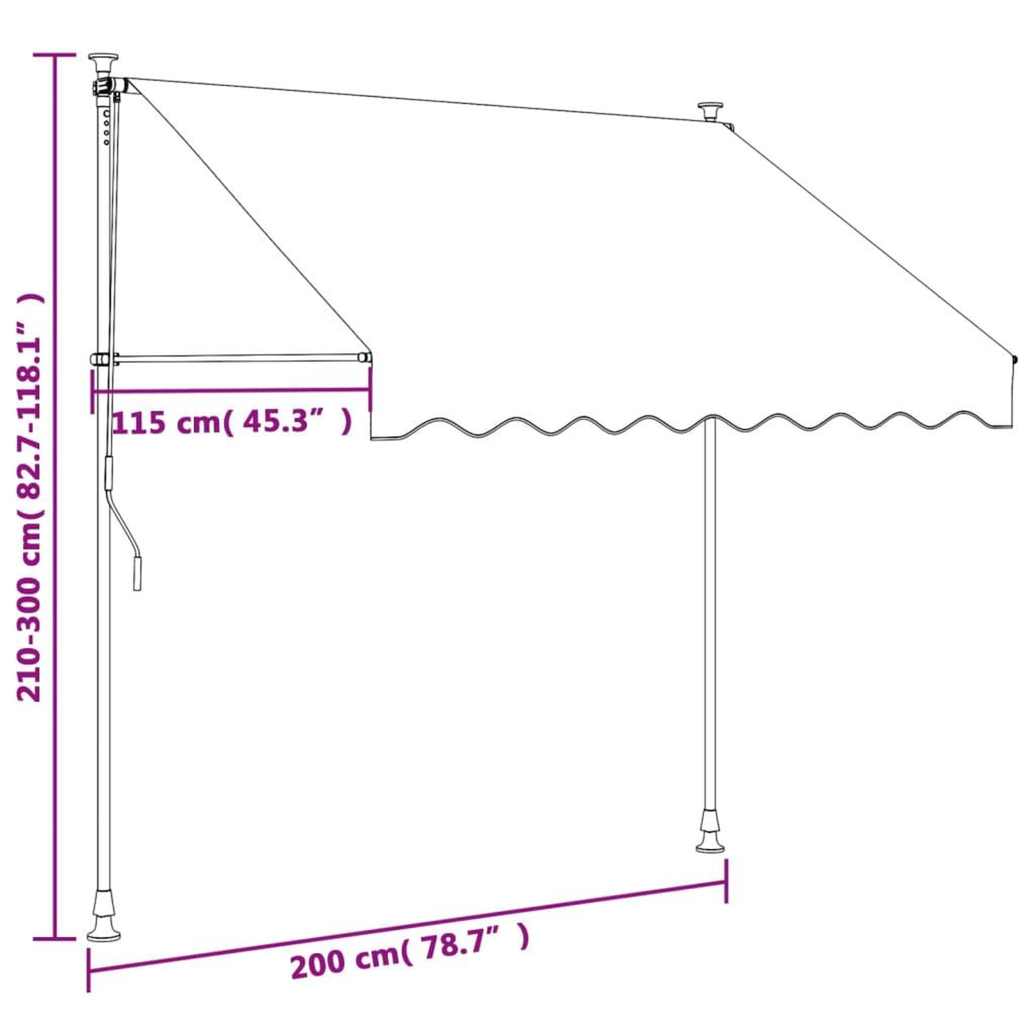 Voir la diapositive 6 : VIDAXL Auvent retractable creme 200x150 m tissu et acier