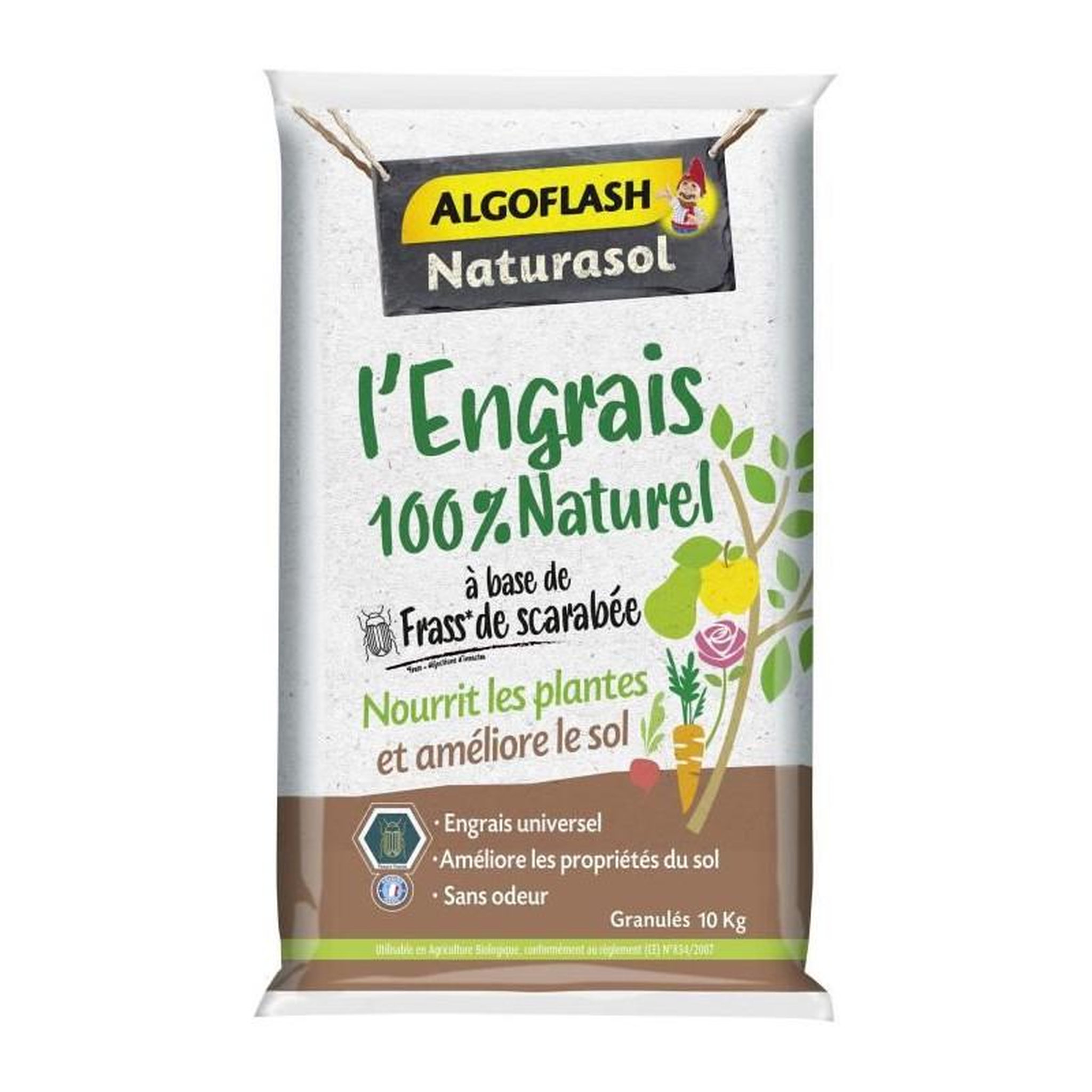 ALGOFLASH NATURASOL Engrais 100% Naturel Complet a base de Fass de Scarabée - ALGOFLASH NATURASOL - 10 kg