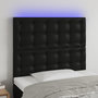 Voir la diapositive 1 : VIDAXL Tete de lit a LED Noir 90x5x118/128 cm Similicuir