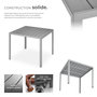 Voir la diapositive 3 : tectake Table de jardin en aluminium et plastique argent