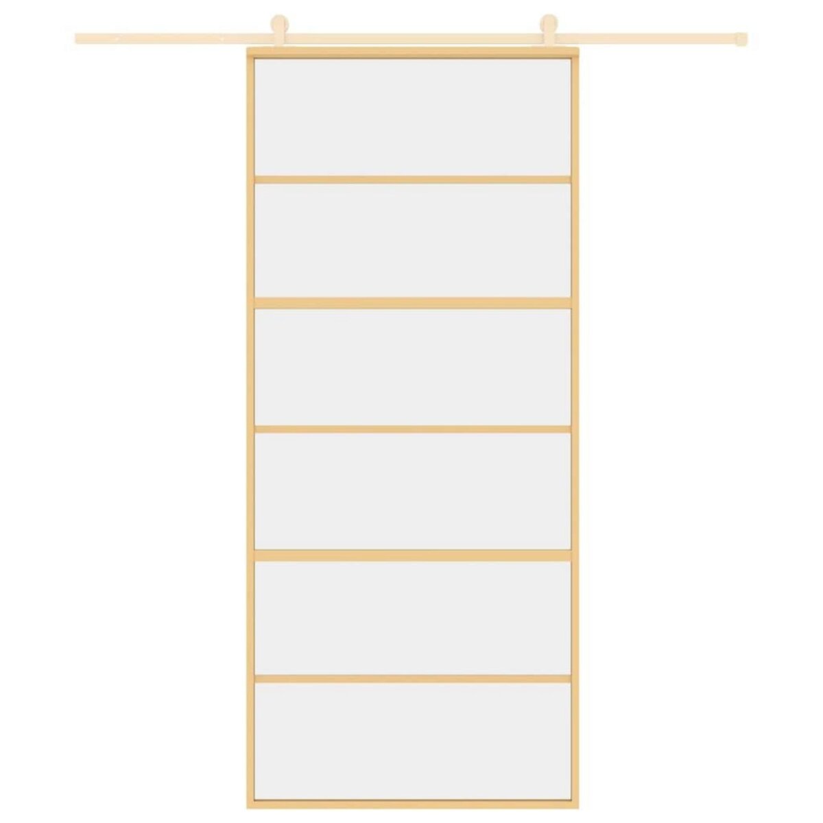 VIDAXL Porte coulissante dore 90x205 cm verre ESG clair et aluminium