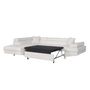 Voir la diapositive 5 : Canapé d'angle convertible 5places tissu bouclette blanc MARIUS 