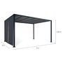 Voir la diapositive 6 : ID MARKET Pergola coulissante 2 pans 3x4 M belvédère de jardin toile gris anthracite