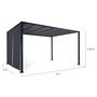 Voir la diapositive 6 : ID MARKET Pergola coulissante 2 pans 3x4 M belvédère de jardin toile gris anthracite