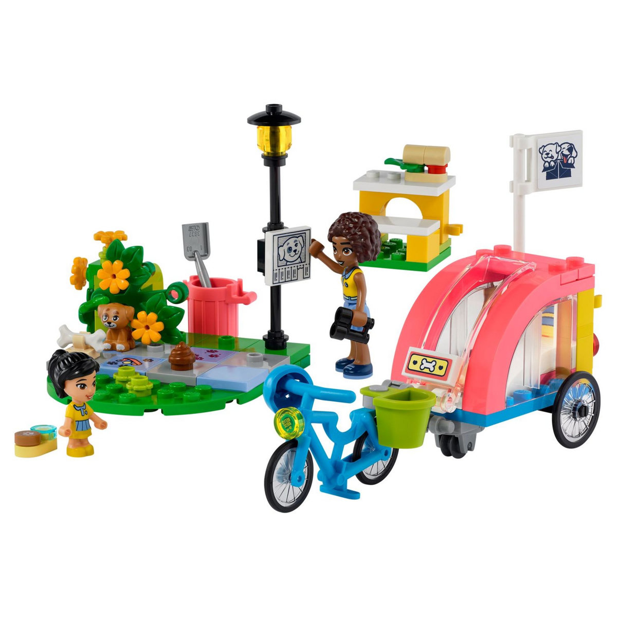 LEGO Friends 41738 Le vélo de sauvetage canin, Jouet Enfants 6 Ans, Jeu d'Animaux avec Figurine de Chiot et 2 Mini-Poupées