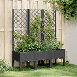 VIDAXL Jardiniere avec treillis noir 120x40x142 cm PP
