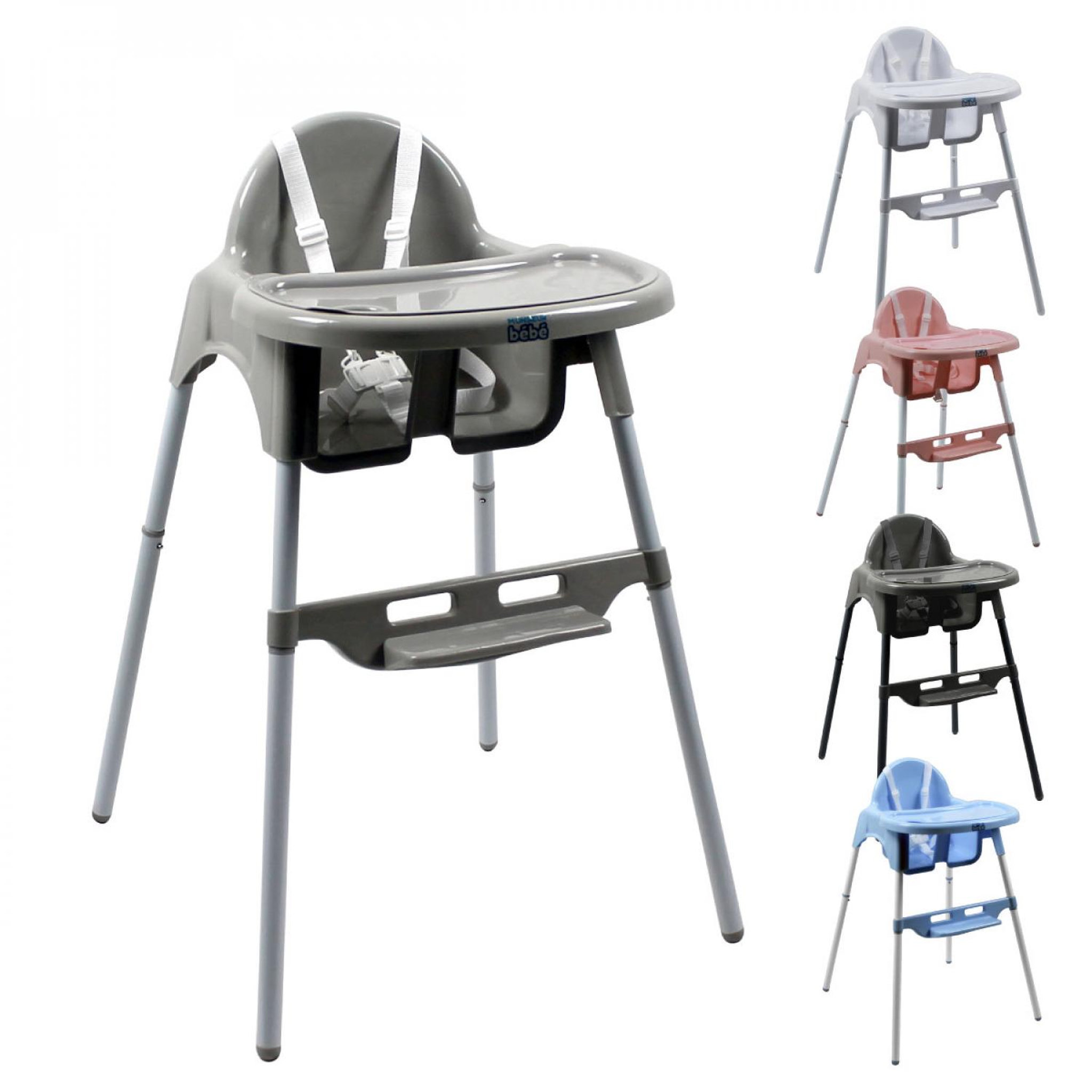 Voir la diapositive 1 : Monsieur Bébé Chaise haute bébé réglable hauteur et tablette