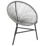 Voir la diapositive 2 : VIDAXL Chaise de jardin sous forme de lune Resine tressee Gris