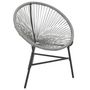 Voir la diapositive 2 : VIDAXL Chaise de jardin sous forme de lune Resine tressee Gris