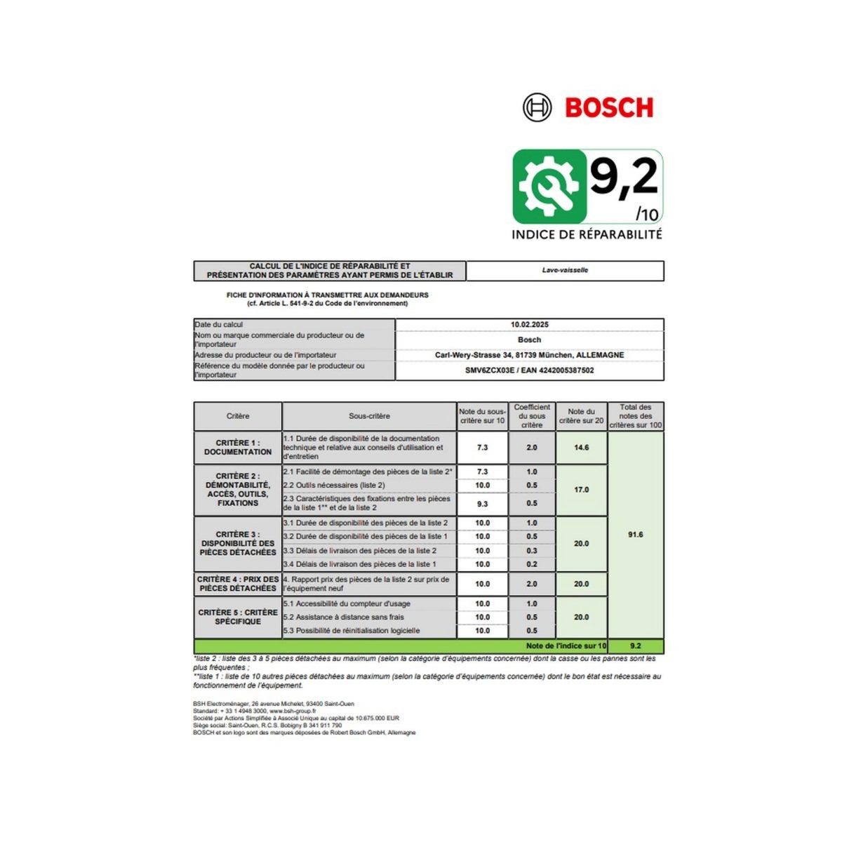 BOSCH Lave-vaisselle 60cm 14 couverts 39db tout intégrable - SMV6ZCX03E
