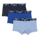 Emporio Armani x3 Boxers Noir/Marine Homme Emporio Armani 111357. Coloris disponibles : Bleu