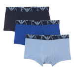 Emporio Armani x3 Boxers Noir/Marine Homme Emporio Armani 111357. Coloris disponibles : Bleu