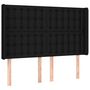 Voir la diapositive 2 : VIDAXL Tete de lit avec oreilles Noir 147x16x118/128 cm Tissu