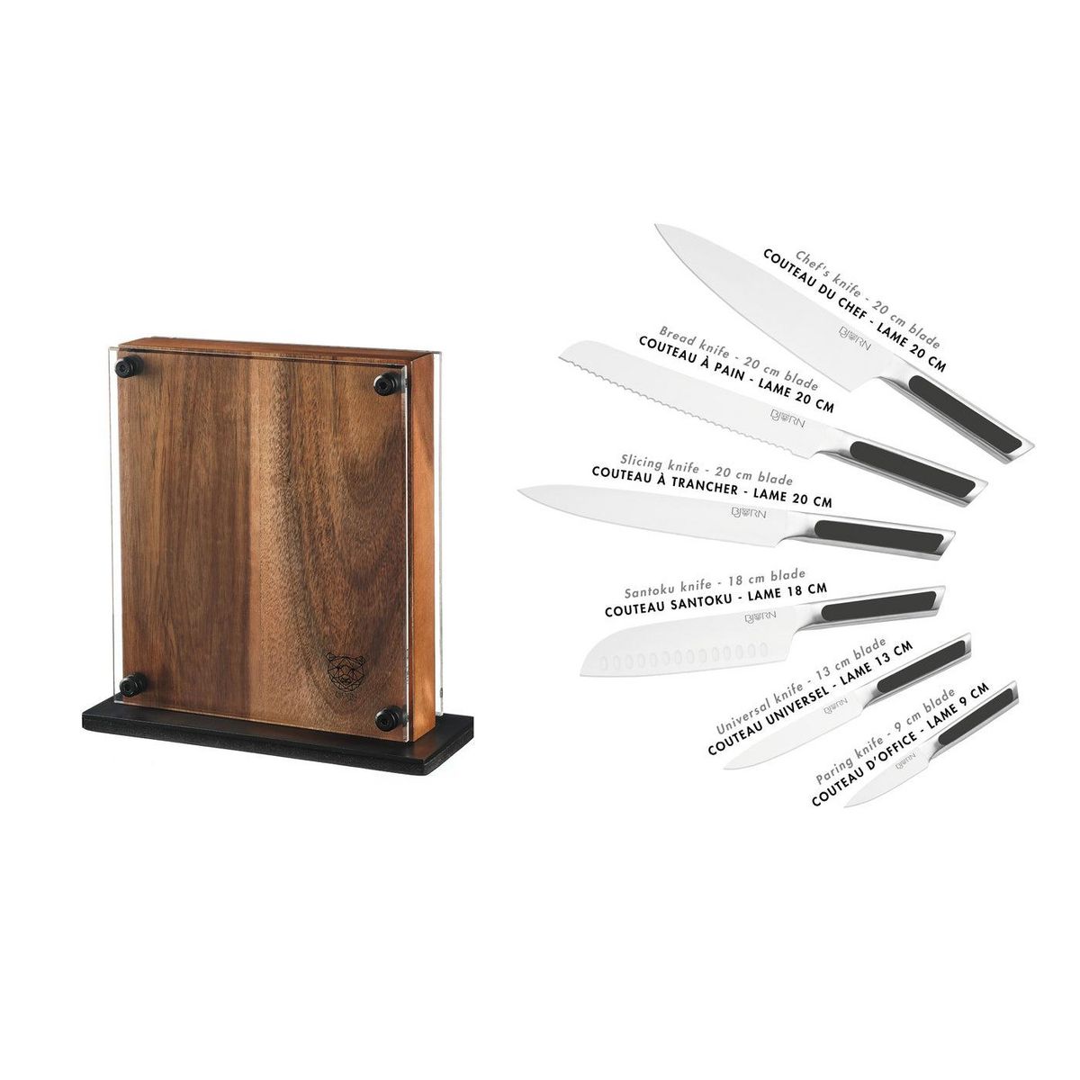 BJORN Bloc couteaux de cuisine LOKI RAUMA - 7 pièces