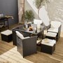 SWEEEK Salon de jardin 4-8 places – Vabo – table encastrable