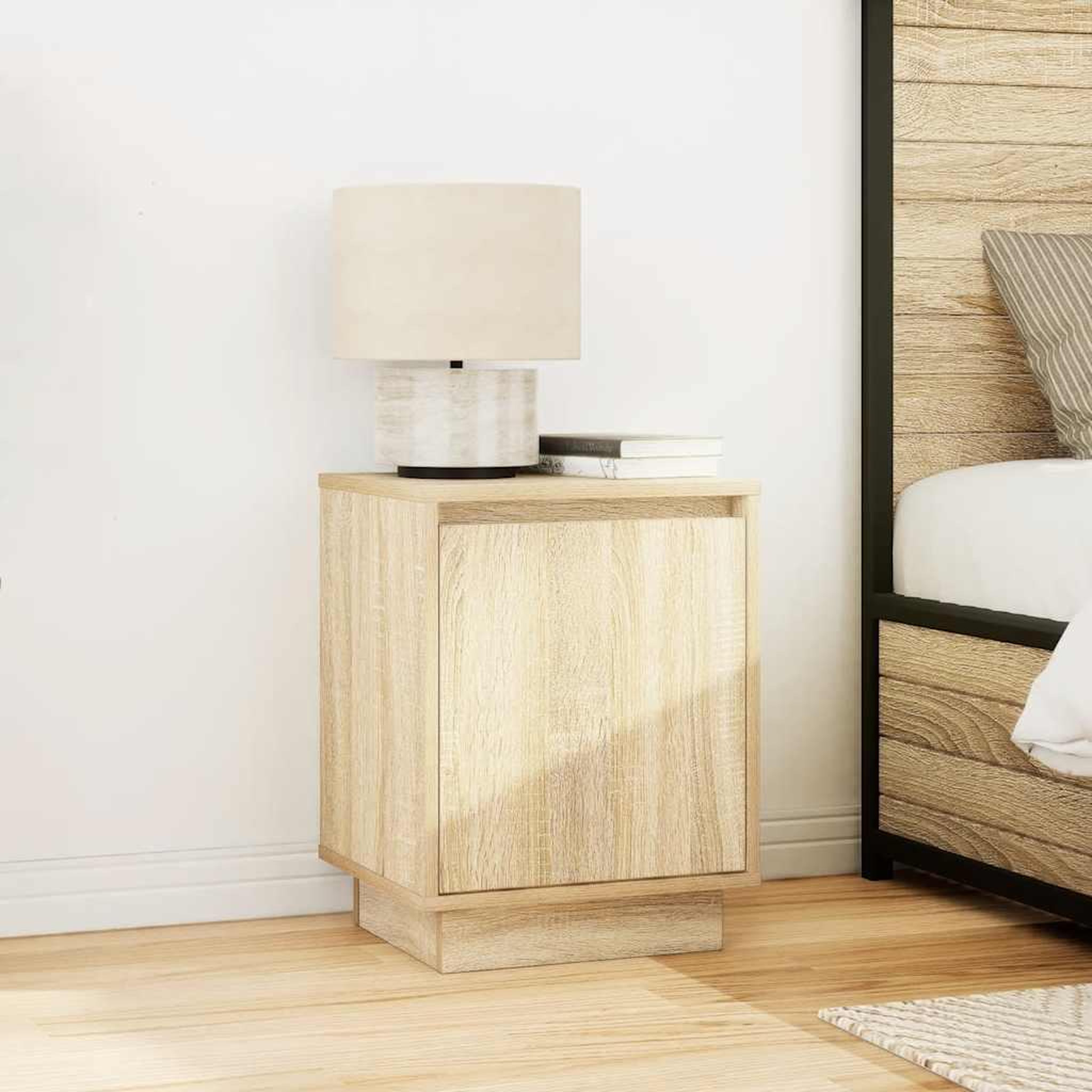 Voir la diapositive 4 : VIDAXL Tables de chevet avec lumieres LED 2pcs chene sonoma 38x34x50cm