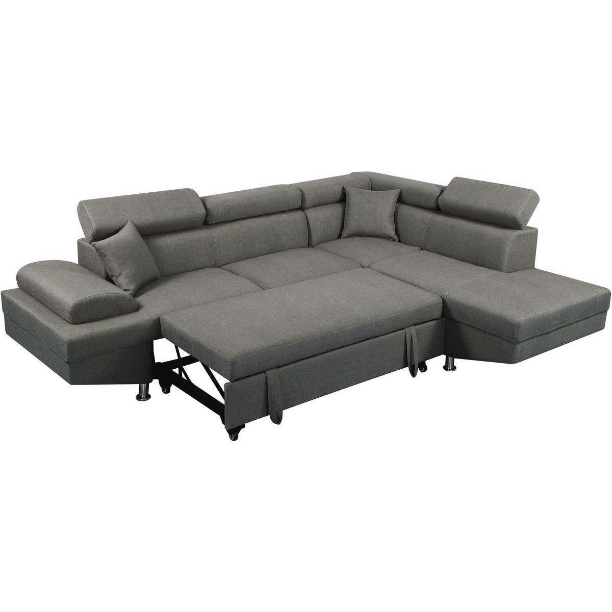 Habitat et Jardin Canapé d'angle  Sophia luxe  - 265 x 190.5 x 80/91 cm - Gris - Angle droit