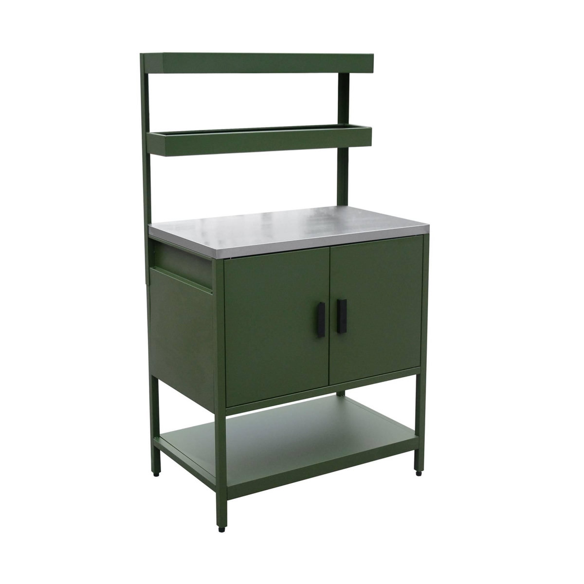 SWEEEK Cuisine extérieure en acier avec 2 étagères suspendues et 2 portes L80cm