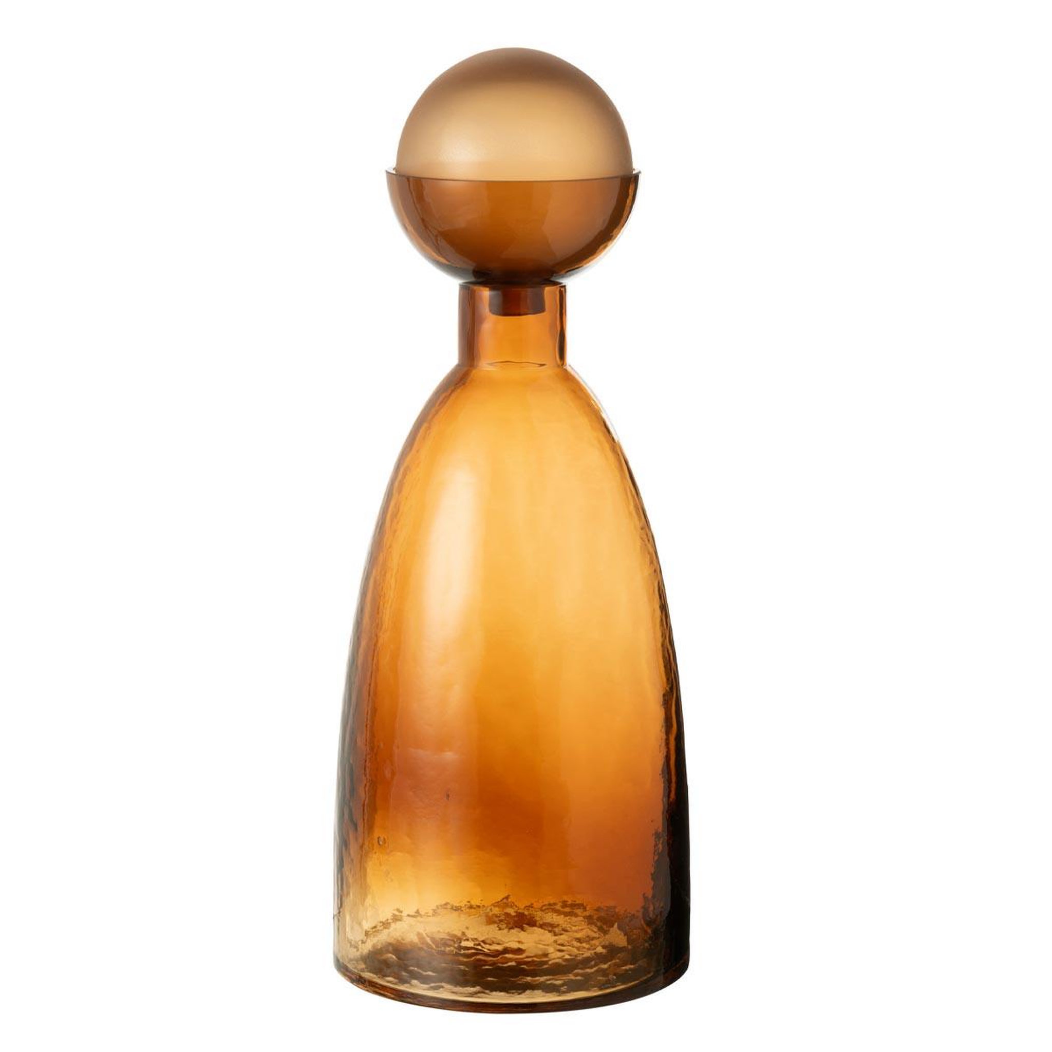 J-LINE Vase bouteille bouchon en verre  yoko  43cm marron
