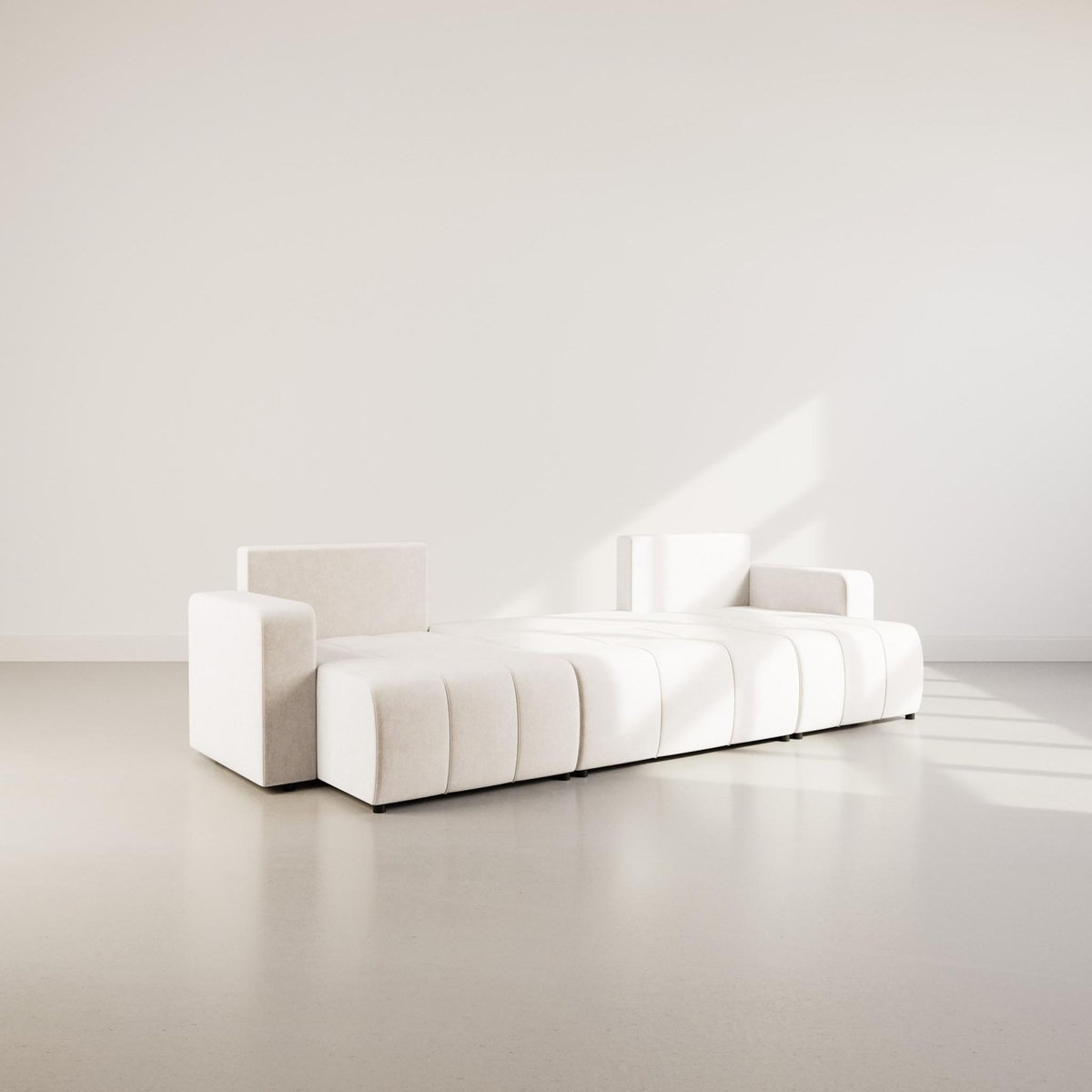 BEST MOBILIER Nicole - canapé panoramique en u 7 places convertible avec coffre en tissu