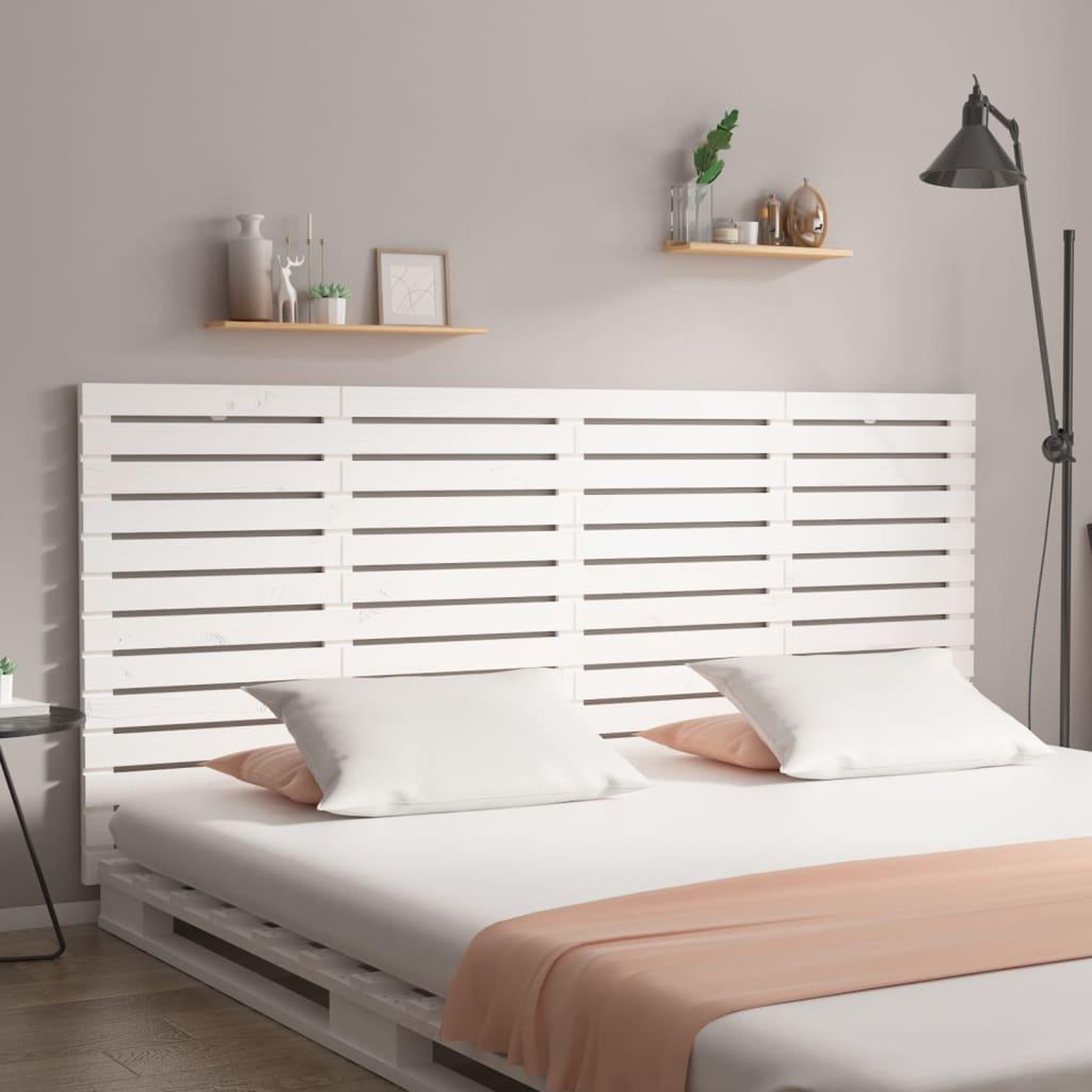 Voir la diapositive 1 : VIDAXL Tete de lit murale Blanc 166x3x91,5 cm Bois massif de pin