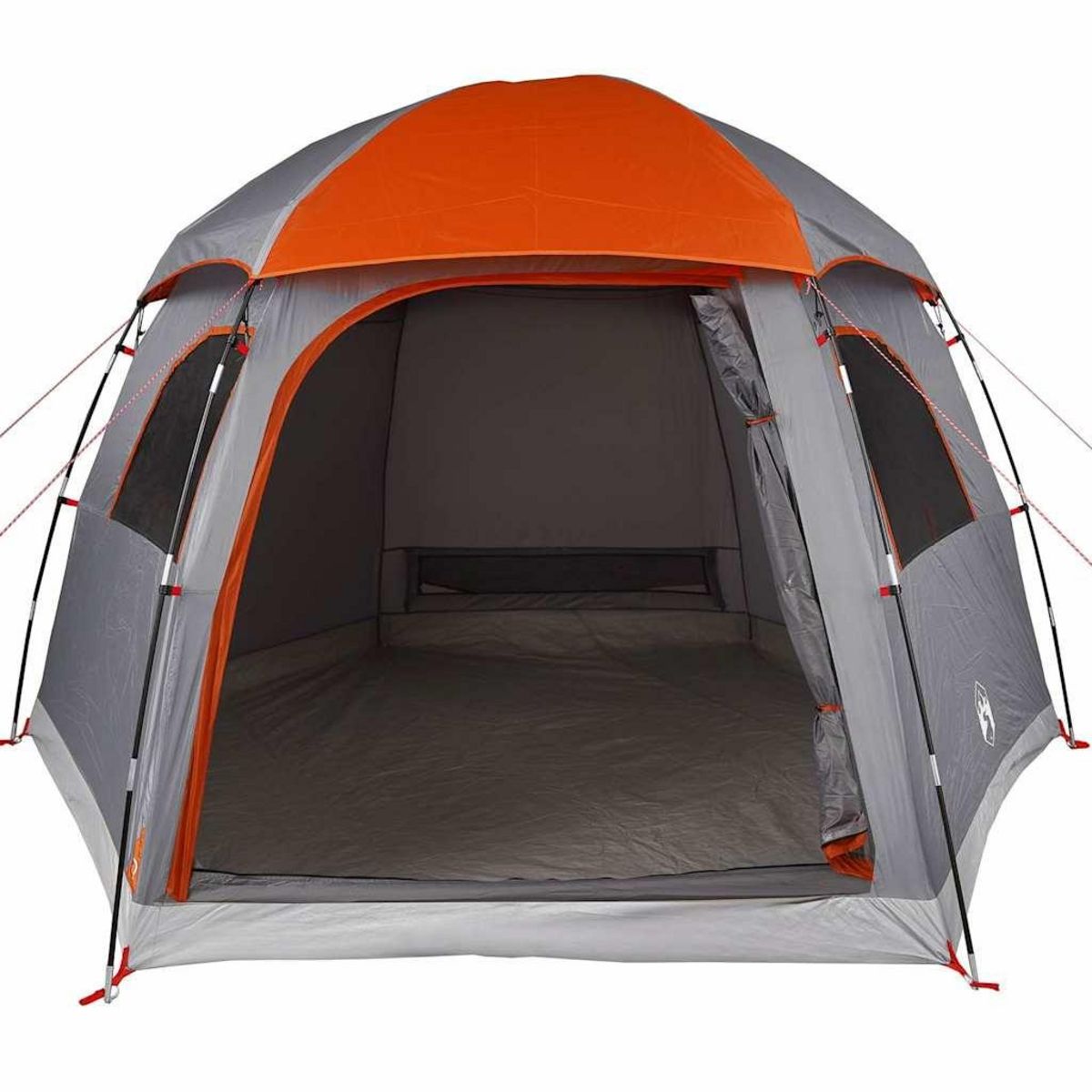VIDAXL Tente de familiale igloo 6 personnes gris orange impermeable