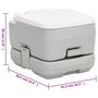 Voir la diapositive 6 : VIDAXL Toilette de camping portable gris et blanc 10+10 L PEHD