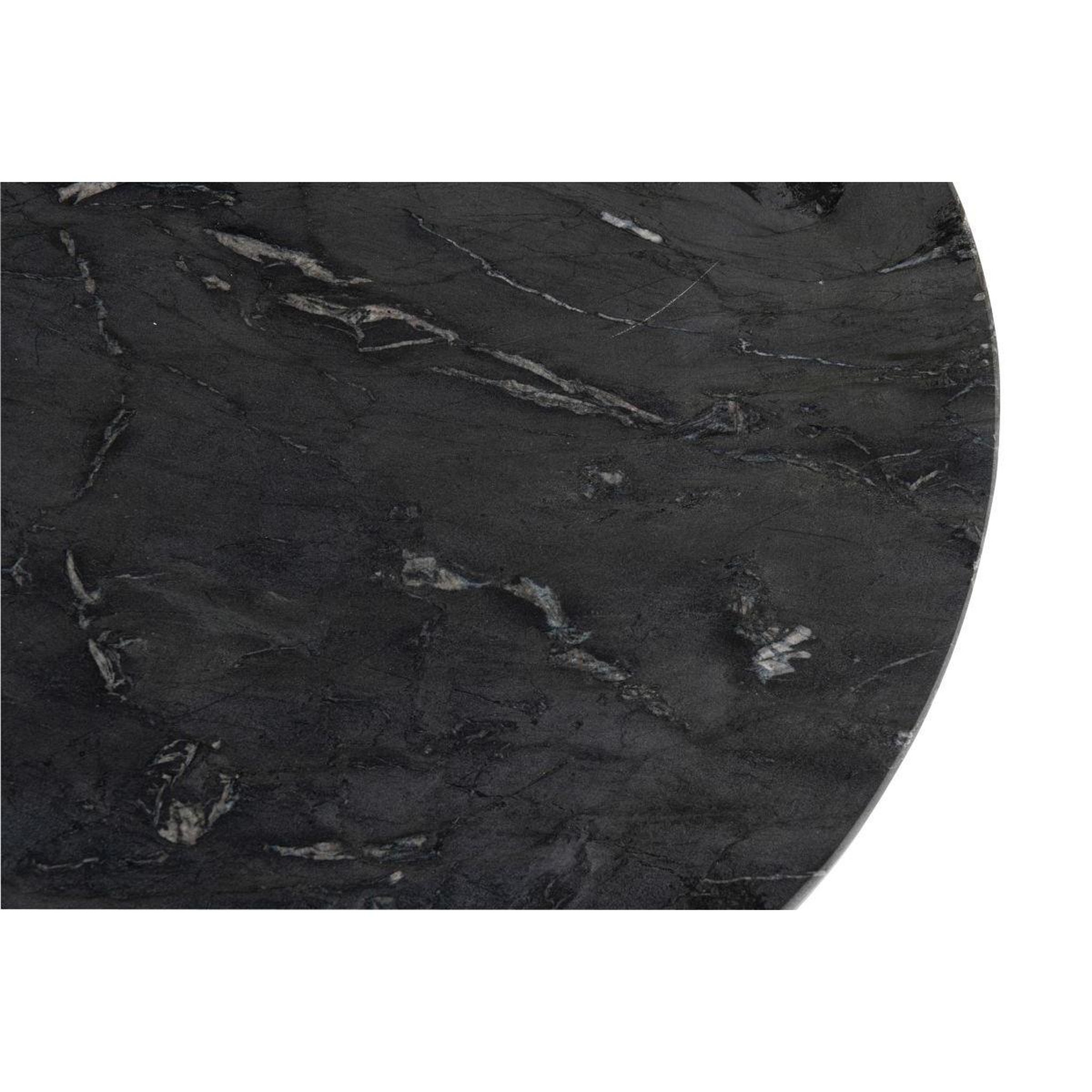 Voir la diapositive 5 : J-LINE Table d'appoint en marbre  mathilde  50cm noir