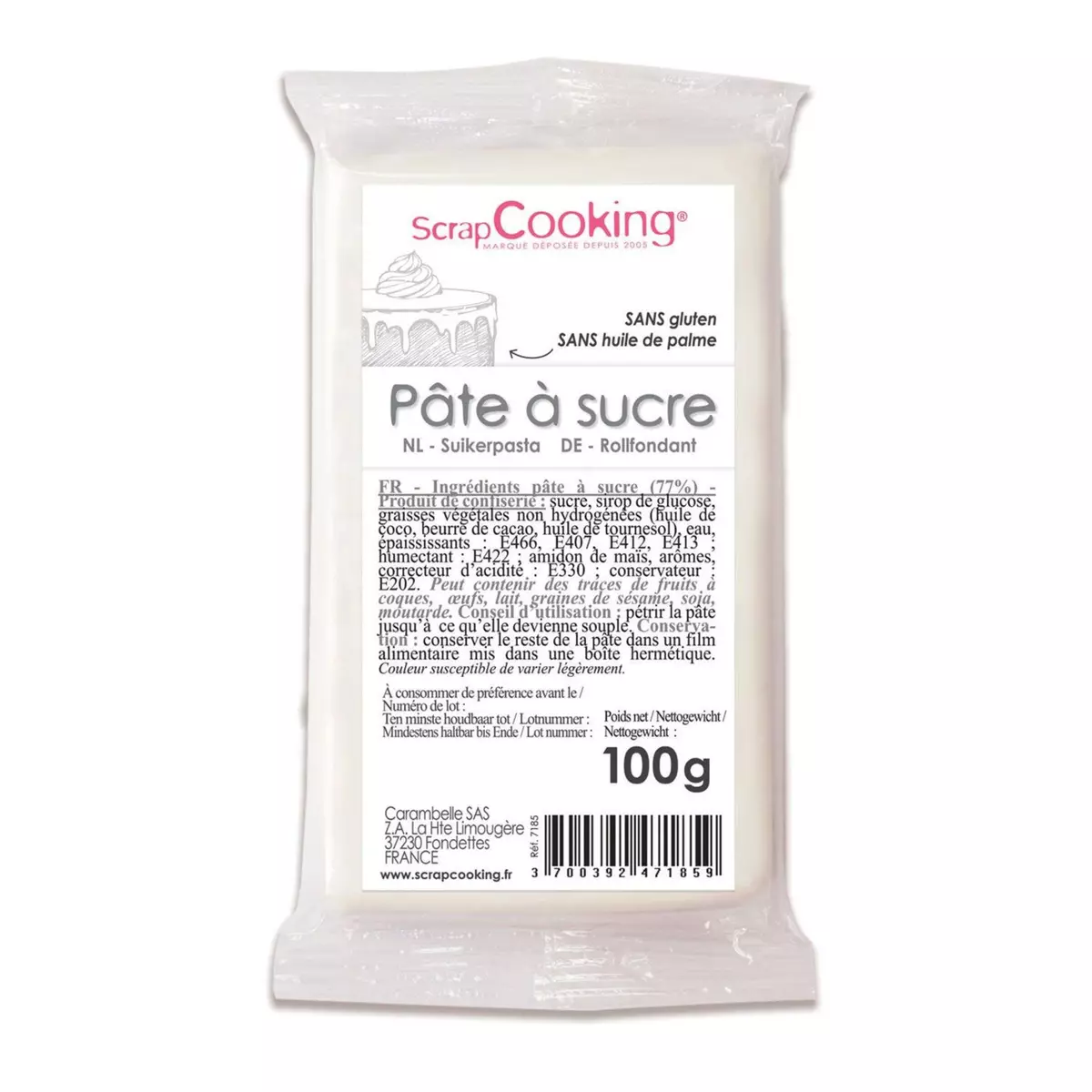 SCRAPCOOKING Pâte à sucre blanche 100 g