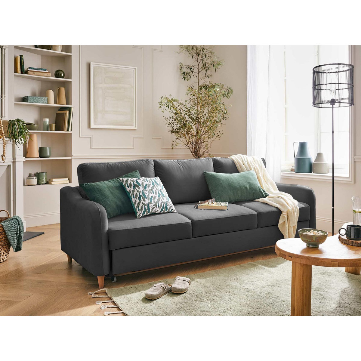 LISA DESIGN Will - canapé 3 places - convertible - en tissu